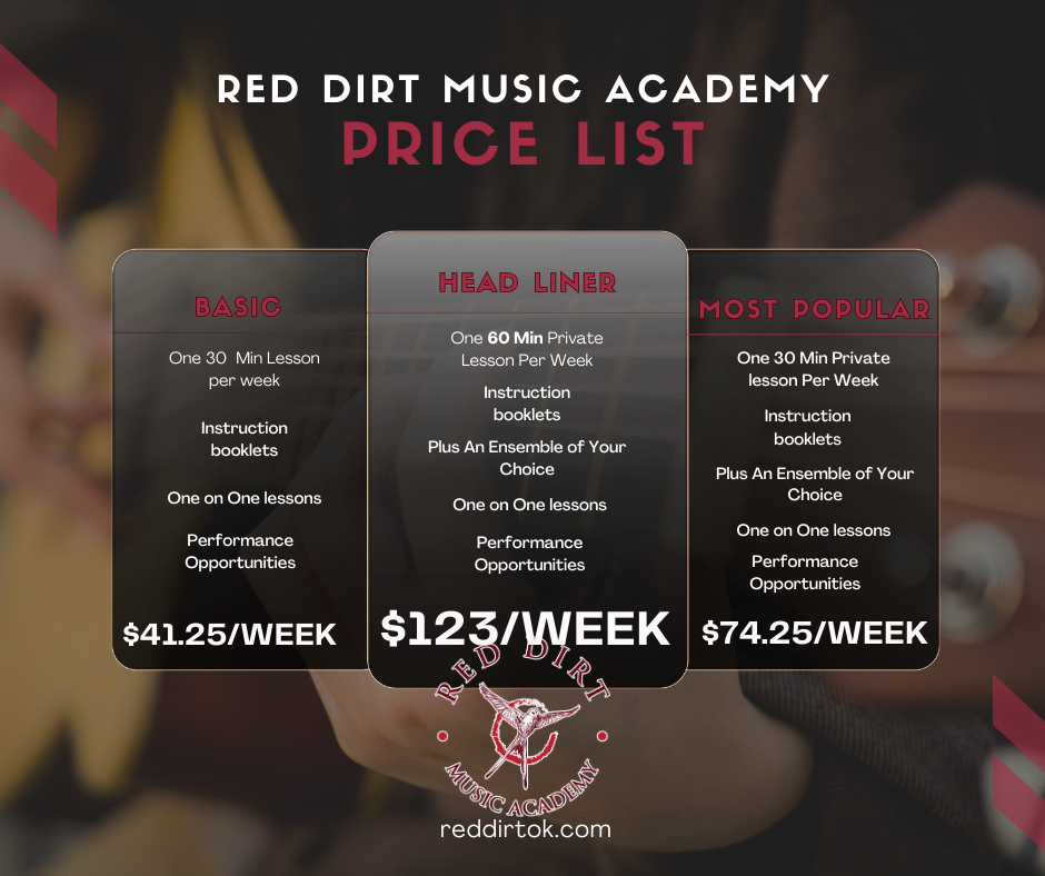 How Much are Lessons At Red Dirt Music Academy