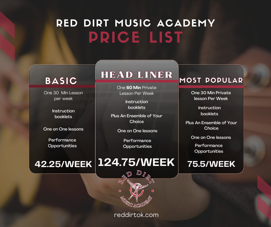 How Much are Lessons At Red Dirt Music Academy
